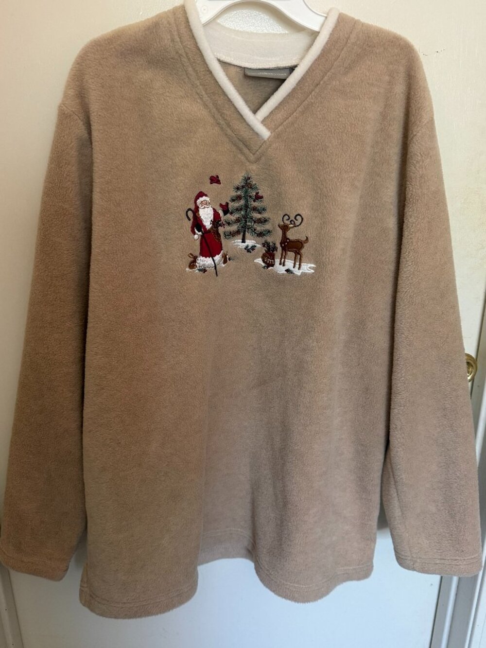 Croft & Barrow Christmas Fleece Sweatshirt W XL